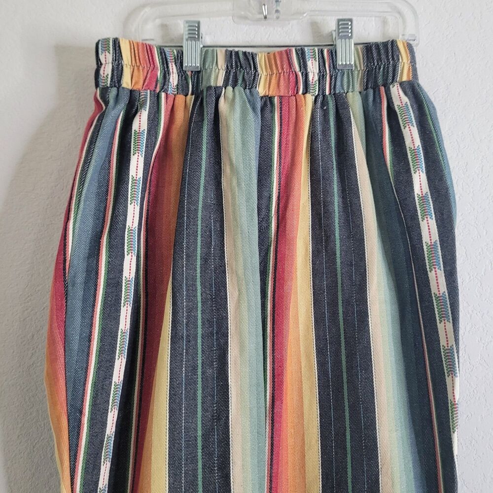 L&B Striped Boot-Cut Pants in Multicolor Vertical Bands - Picture 11 of 13